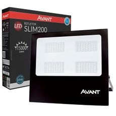 Refletor-LED-Preto-Slim-200W-Bivolt-6500K-Luz-Branca-Avant