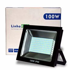 Luminaria-Refletor-Led-Quadrado-Sobrepor-100W-Bivolt-Preto-6000K-Luz-Branca-Up-Led
