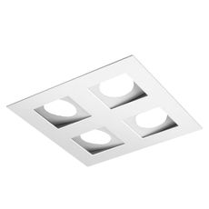 Luminaria-Spot-De-Embutir-Quadrado-Aluminio-Branco-Fosco-Para-Lampada-Par20-7W-Ip20-4XE27-Foco-Direcionavel-Minori-Bellaluce