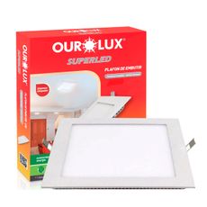 Luminaria-Plafon-Led-De-Embutir-Quadrado-24W-Bivolt-6400K-Luz-Branca-Ourolux